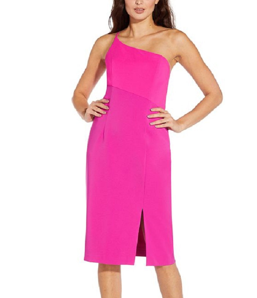 Aidan By Aidan Mattox Women's Asymmetrical Sheath Dress Pink Size 4