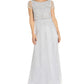 Adrianna Papell Women's Beaded Blouson Gown Blue Size 6