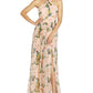 Adrianna Papell Women's Floral Halter Neck Organza Gown Pink Size 8