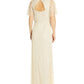 Adrianna Papell Women's Back Cutout Beaded Gown Beige Size 6