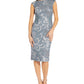 Adrianna Papell Women's Embroidered Lace Sleeveless Midi Dress Blue Size 10