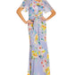 Adrianna Papell Women's Floral Print Chiffon Gown Purple Size 6