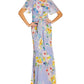 Adrianna Papell Women's Floral Print Chiffon Gown Purple Size 12