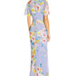 Adrianna Papell Women's Floral Print Chiffon Gown Purple Size 12