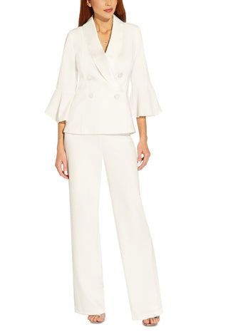 Adrianna Papell Women's Shawl Collar Bell Sleeve Blazer White Size 14