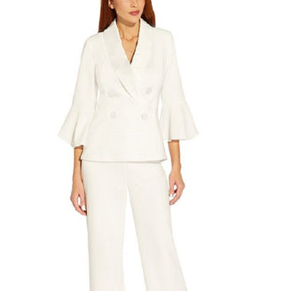 Adrianna Papell Women's Shawl Collar Bell Sleeve Blazer White Size 6
