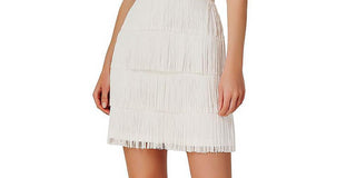 Aidan Mattox Women's Scuba Mini Halter Dress White Size 8