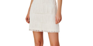 Aidan Mattox Women's Scuba Mini Halter Dress White Size 8