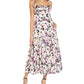 Aidan By Aidan Mattox Women's Satin Floral Print Midi Dress White Size 6