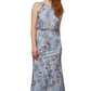Adrianna Papell Women's Floral Embroidered Gown Blue Size 20