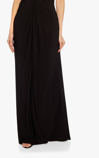 Adrianna Papell Women's Tuxedo Matte Jersey Gown Black Size 10