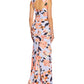 Adrianna Papell Women's Square Neck Floral Print Gown Blue Size 12Petite
