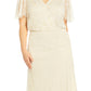 Adrianna Papell Women's Back Cutout Beaded Gown White Size 18