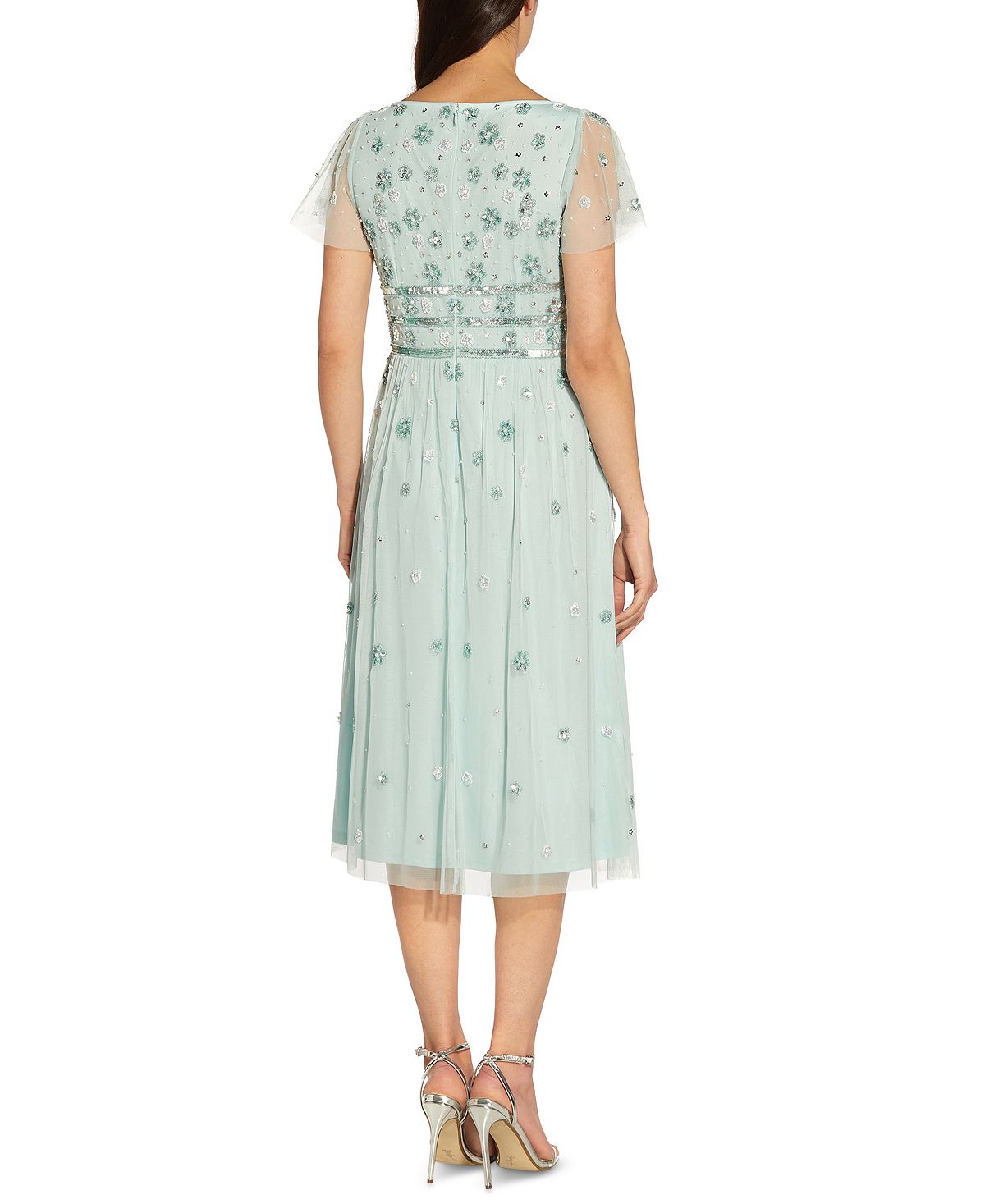 Adrianna Papell Women's Embellished Midi Dress Green Size 4