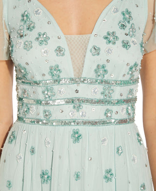 Adrianna Papell Women's Embellished Midi Dress Green Size 4