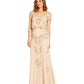 Adrianna Papell Women's Embellished Blouson Gown Brown Size 12