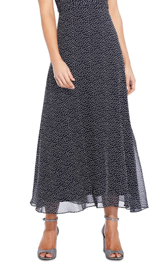 Adrianna Papell Women's Printed Chiffon Maxi Dress Blue Size 8Petite