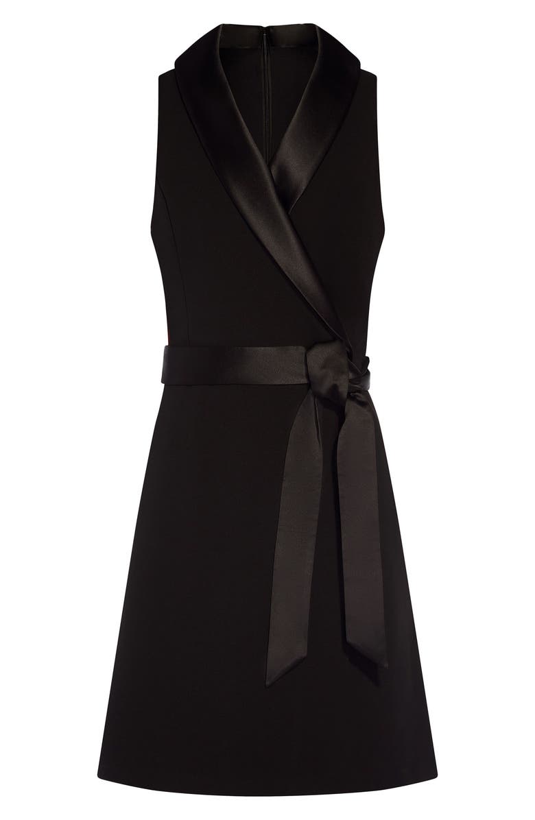 Adrianna Papell Women's Tuxedo Wrap Party Dress Black Size 14