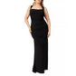 Adrianna Papell Women's Sleeveless Ruched Gown Black Size 14W