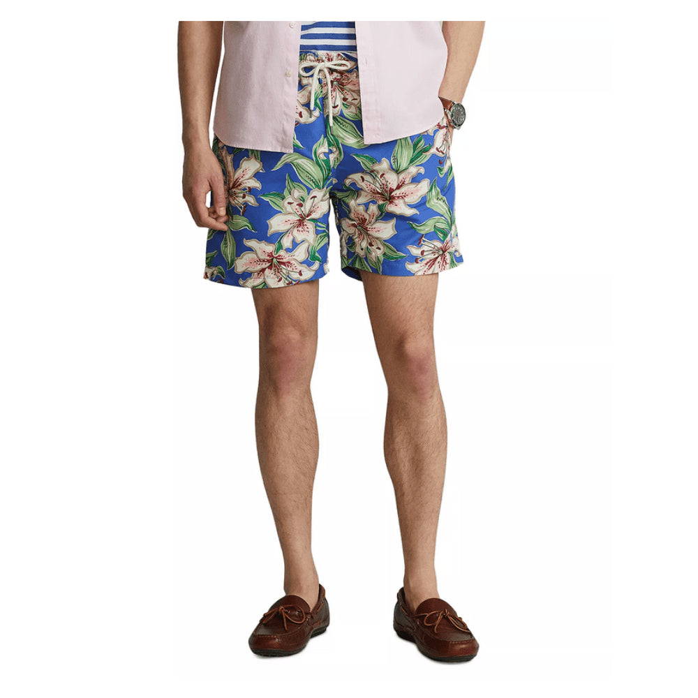 Polo Ralph Lauren Men's Traveler Floral Classic Swim Trunks Blue Size XX-Large
