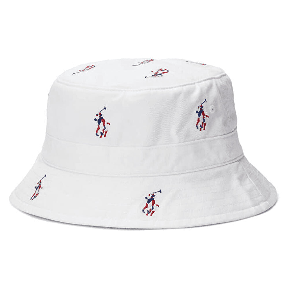 Polo Ralph Lauren Men's Signature Pony Bucket Hat White Size Large