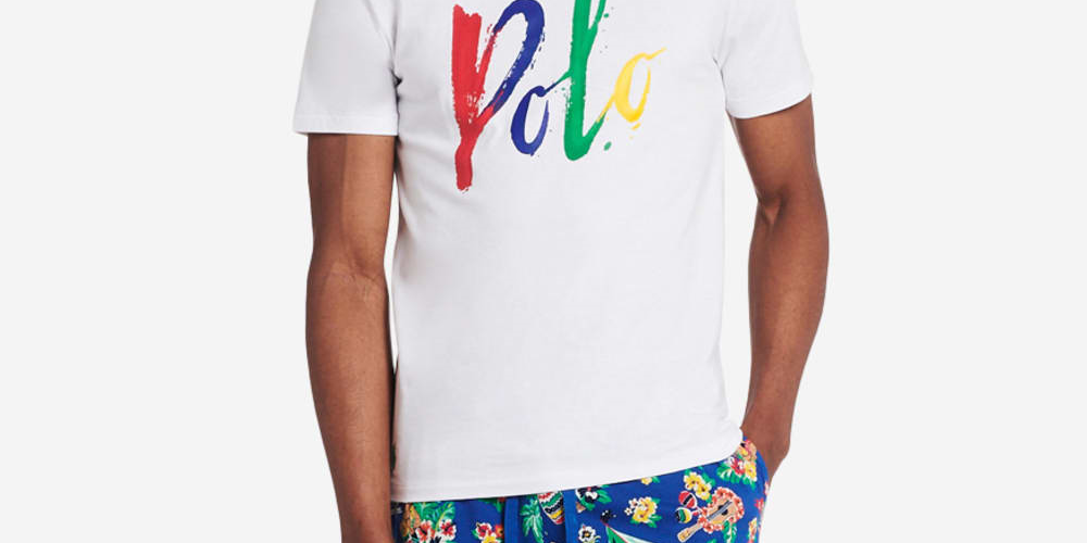 Polo Ralph Lauren Men's Oversized Polo Script Logo T-Shirt White Size Small