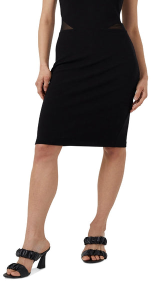 French Connection Women's 'Viven' Mesh Inset Body Con Dress Black Size 4