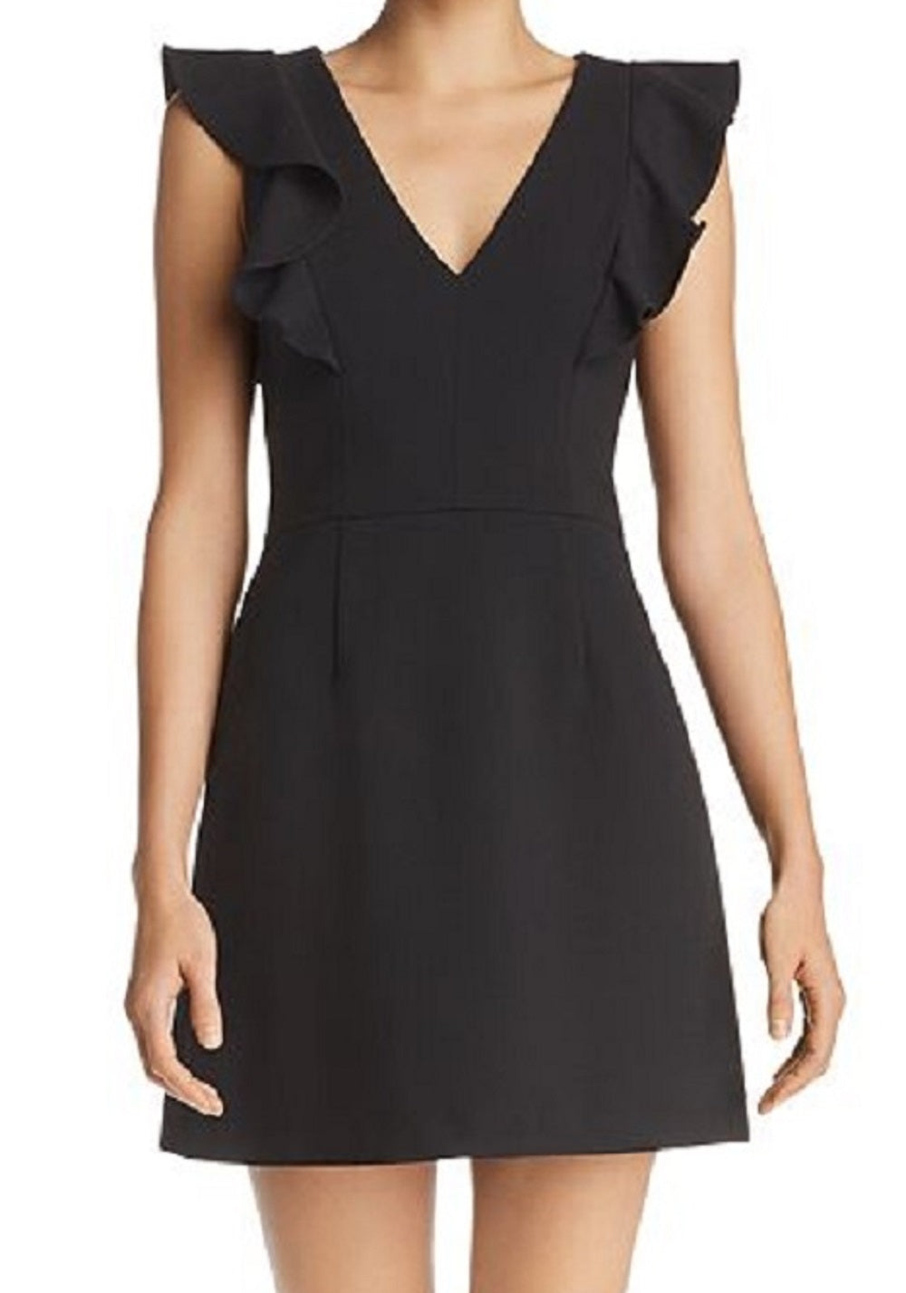 French Connection Women's Whisper Ruffle Minidress Black Size 6