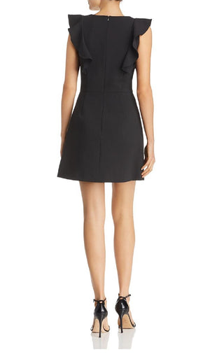 French Connection Women's Whisper Ruffle Minidress Black Size 6