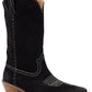 Patricia Nash Women's Suede Pointed Toe Mid Calf Cowboy Boots Black Size 5.5 M