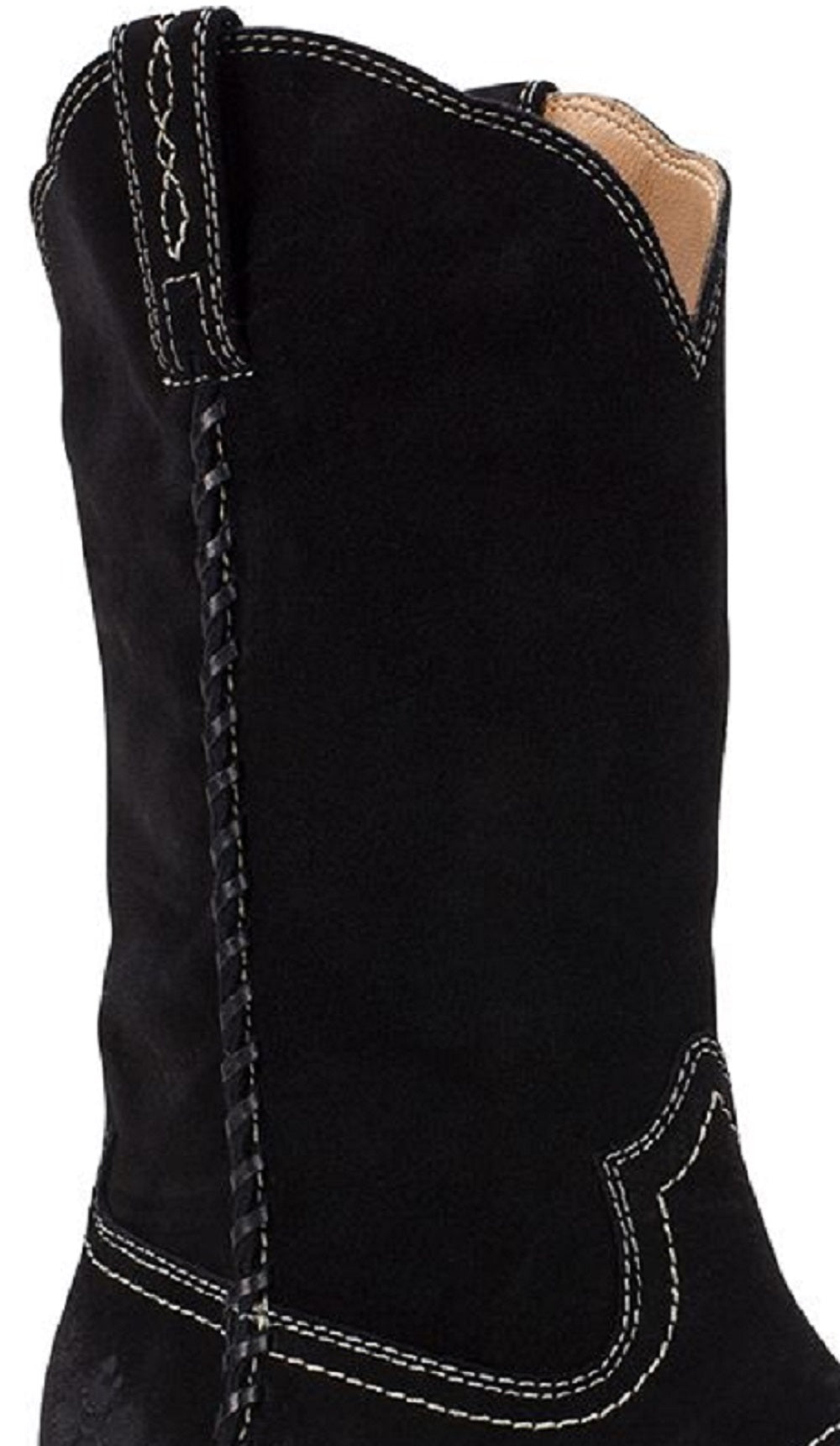 Patricia Nash Women's Suede Pointed Toe Mid Calf Cowboy Boots Black Size 5.5 M