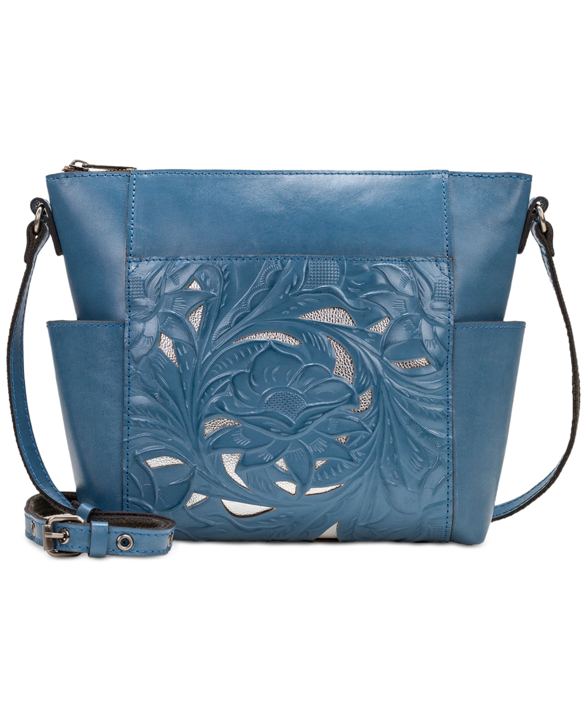 Patricia Nash Women's Aveley Leather Crossbody Blue Size Regular