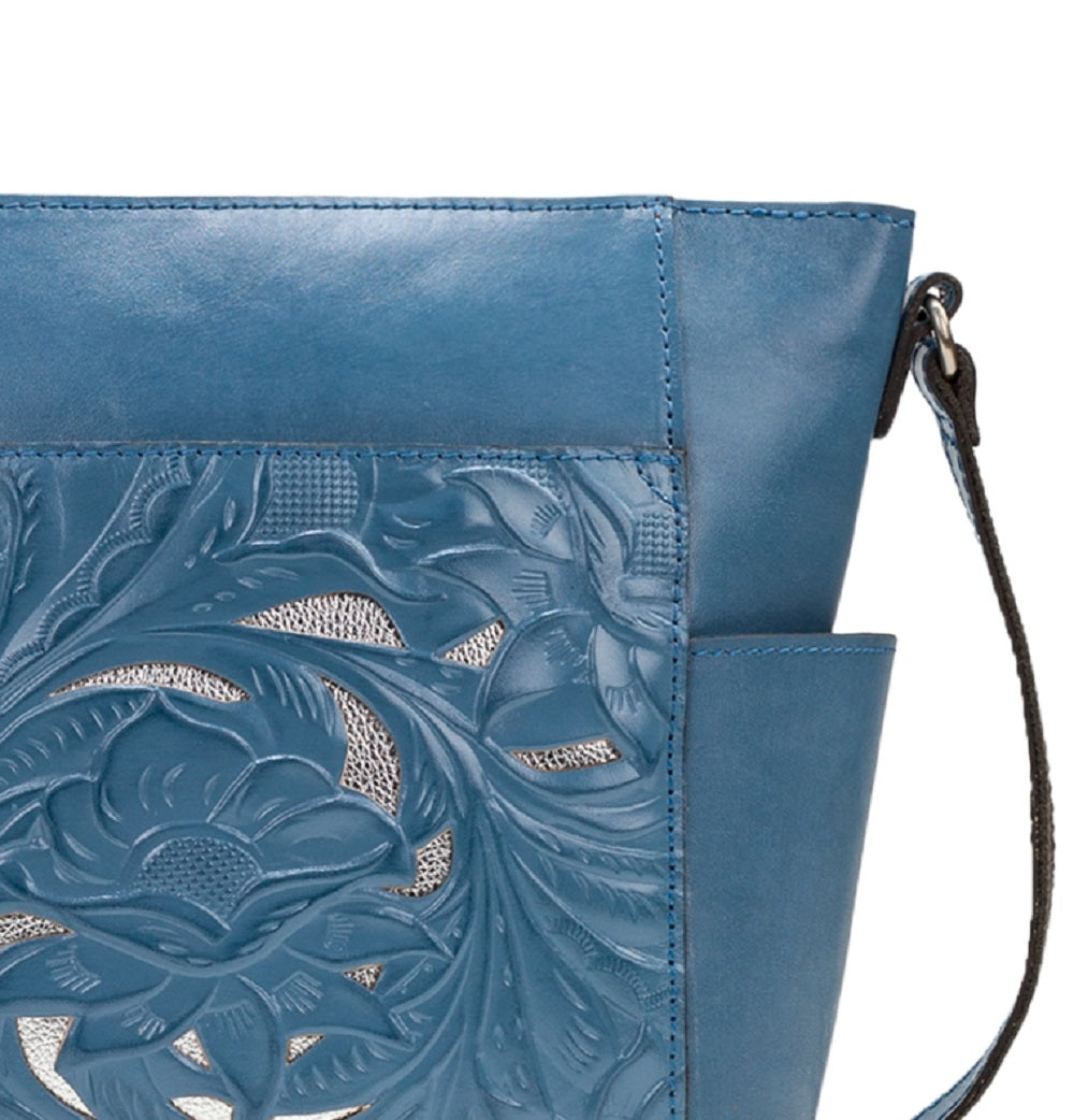 Patricia Nash Women's Aveley Leather Crossbody Blue Size Regular