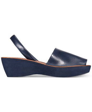 Kenneth Cole Reaction Women's Fine Glass Wedge Sandals Black Size 8.5 M