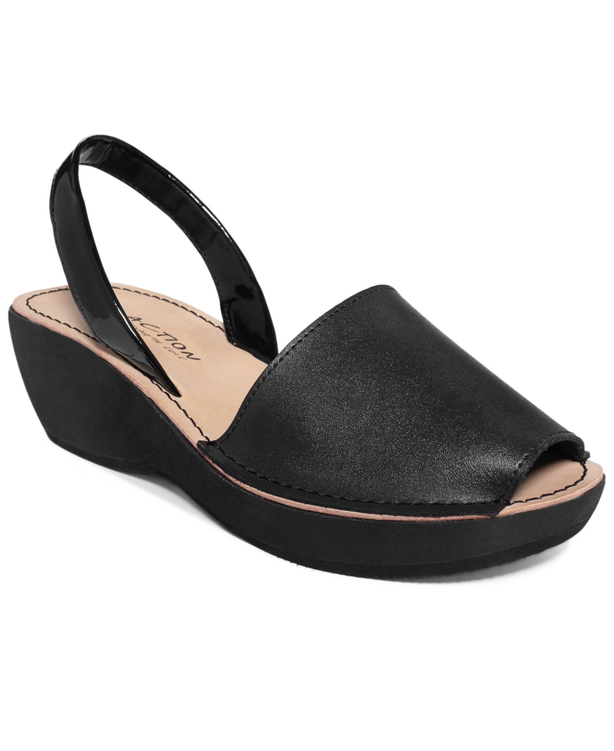 Kenneth Cole Reaction Women's Fine Glass Wedge Sandals Black Size 8.5 M