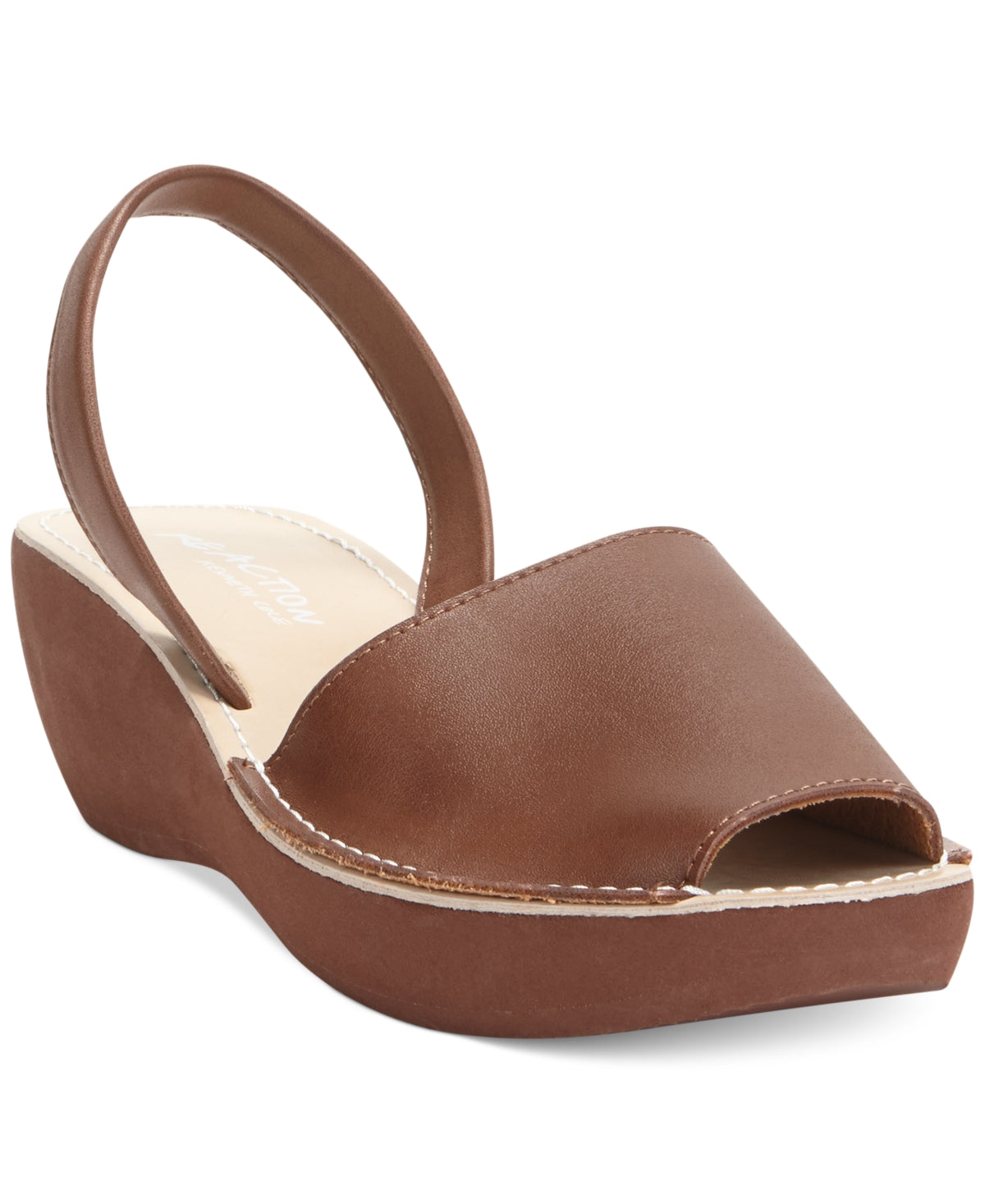 Kenneth Cole Reaction Women's Fine Glass Wedge Sandals Brown Size 7 M