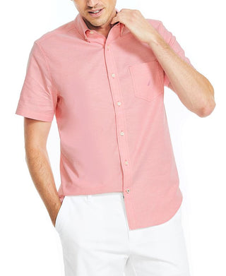 Nautica Men's Stretch Oxford Shirt Red Size Large