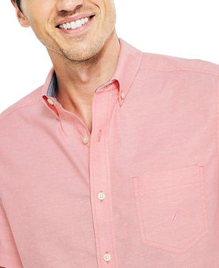 Nautica Men's Stretch Oxford Shirt Red Size Large