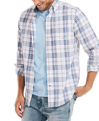 Nautica Men's Classic Fit Oxford Button Down Shirt White Size Large