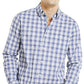 Nautica Men's Navtech Moisture Wicking Performance Stretch Plaid Shirt Blue Size Large