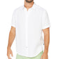 Nautica Men's Classic Fit Solid Linen Short Sleeve Shirt White Size X-Large