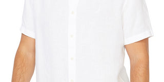 Nautica Men's Classic Fit Solid Linen Short Sleeve Shirt White Size X-Large