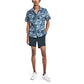 Nautica Men's Stretch Cotton Floral Print Short Sleeve Shirt Blue Size X-Small