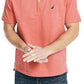 Nautica Men's Solid Henley Shirt Red Size Medium