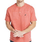 Nautica Men's Solid Henley Shirt Red Size Medium