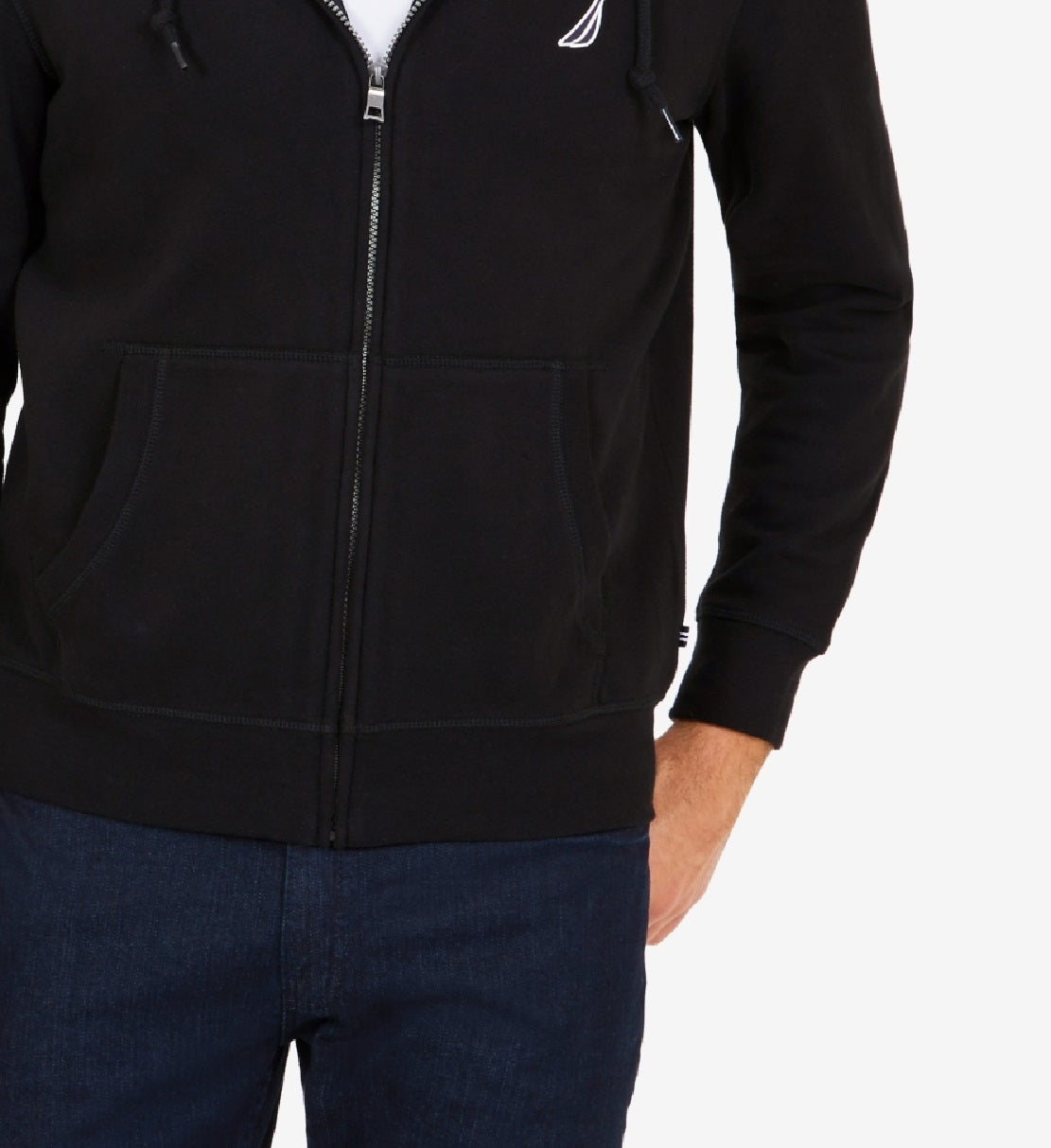 Nautica Men's Classic Fit Soft Knit Fleece Zip Hoodie Black Size Large