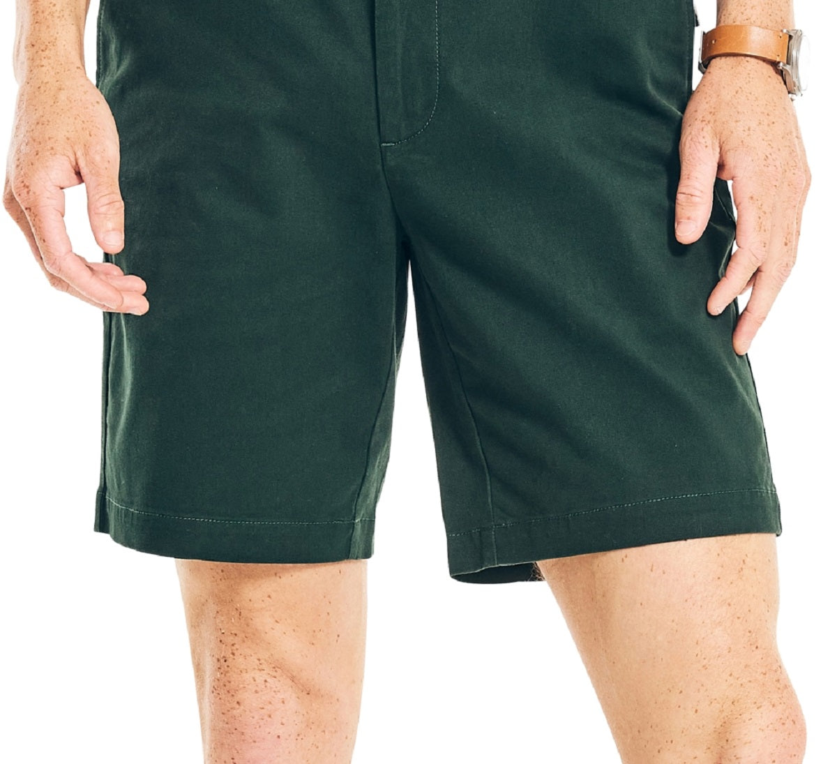 Nautica Men's Stretch Classic Fit Deck Shorts Green Size 30