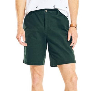 Nautica Men's Classic Fit Stretch Chino Flat Front Deck Short Green Size 38