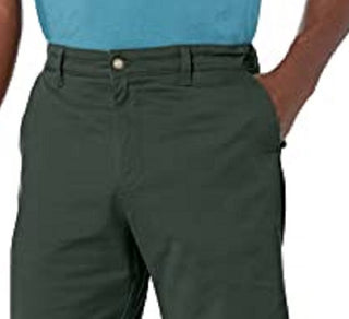 Nautica Men's Classic Fit Stretch Chino Flat Front Deck Short Green Size 38