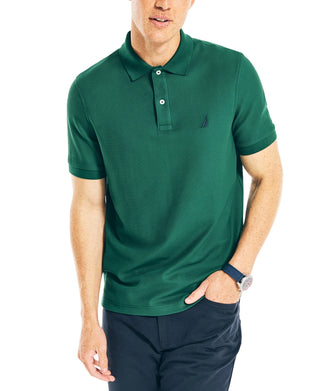Nautica Men's Sustainably Crafted Classic Fit Deck Polo Shirt Green Size Small